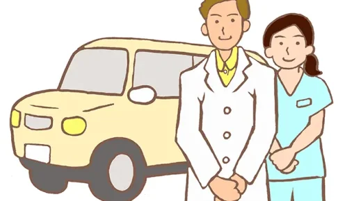 訪問診療に向かう医師と看護師